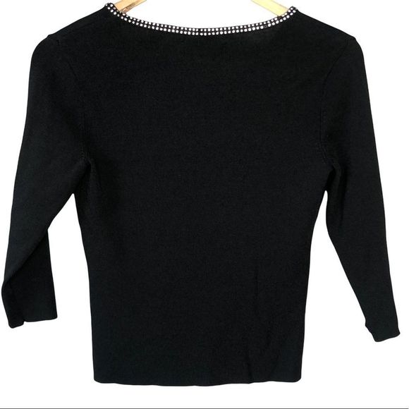 Style & Co Rhinestone Collar Knit Sweater sz SP - Picture 8 of 9